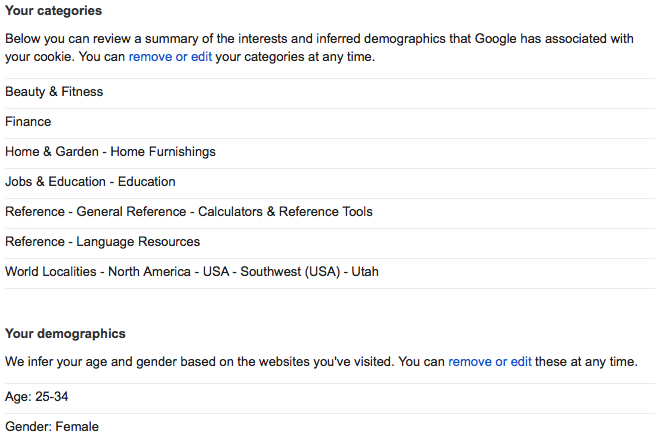 Google Information on Me